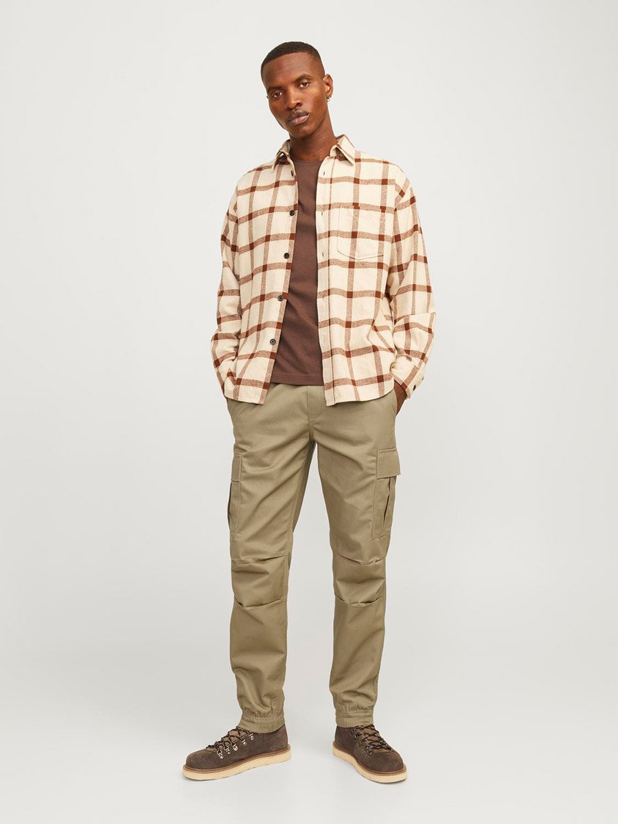 Relaxed Fit Cargo Pants with Ribbed Hem