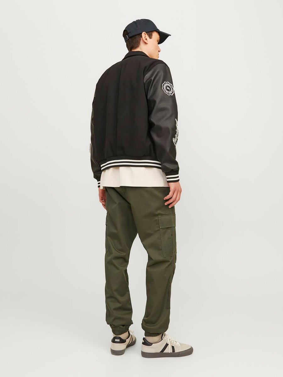 Relaxed Fit Cargo Pants with Ribbed Hem
