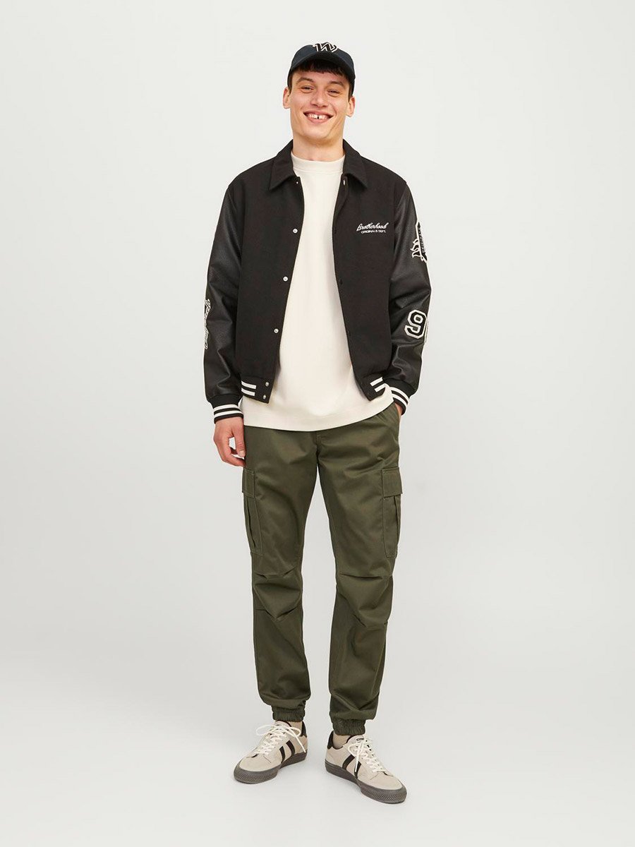 Relaxed Fit Cargo Pants with Ribbed Hem