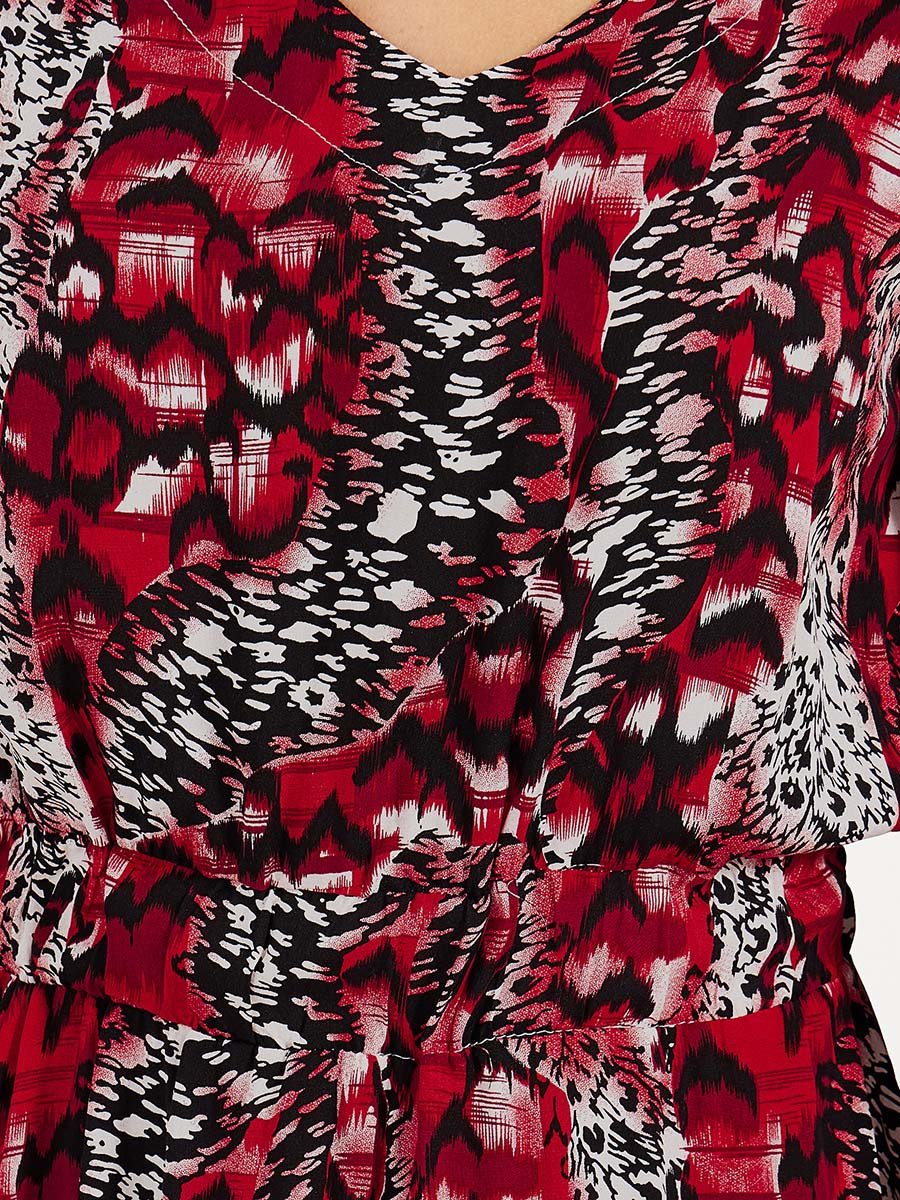 All Over Print Long Sleeves A-Line Maxi Dress