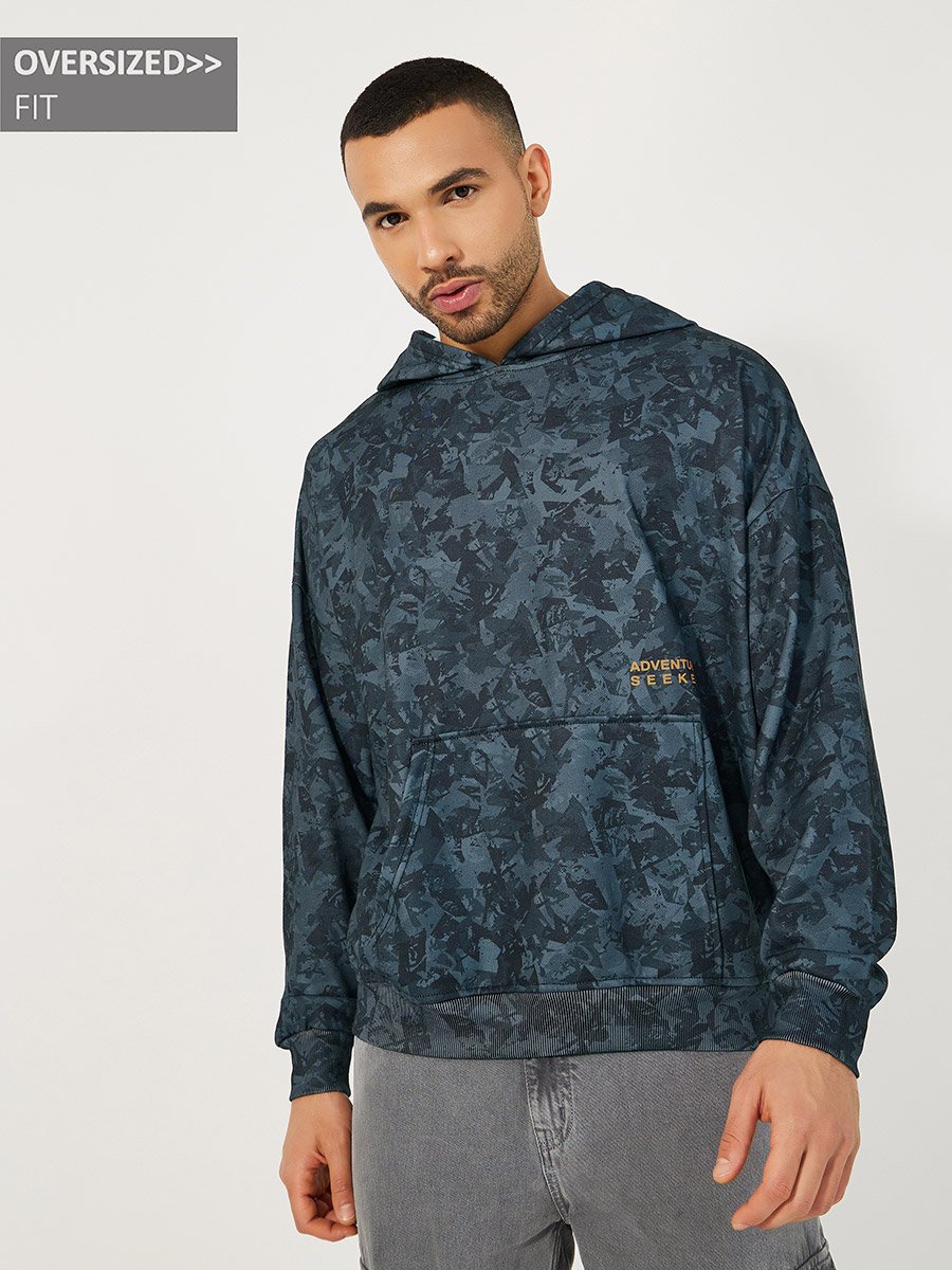 Premium Camouflage Print Interlock Oversized Hoodie