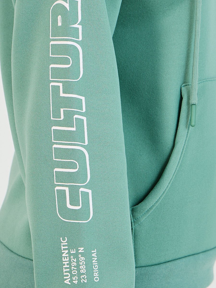 Printed Sleeves Regular Fit Hoodie
