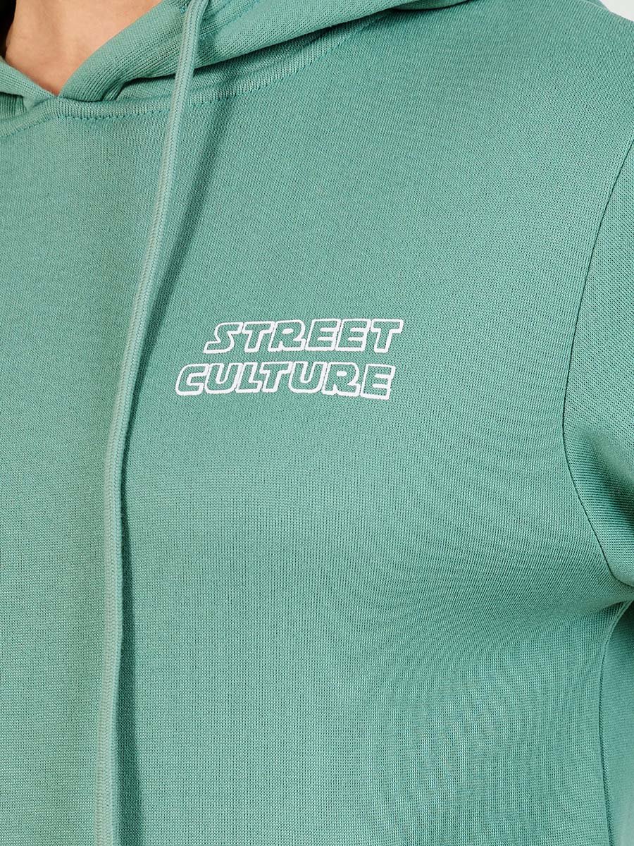 Printed Sleeves Regular Fit Hoodie