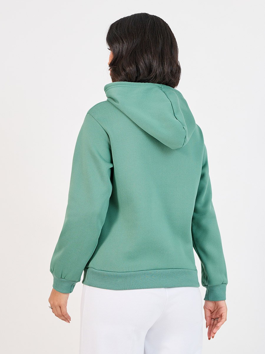 Printed Sleeves Regular Fit Hoodie