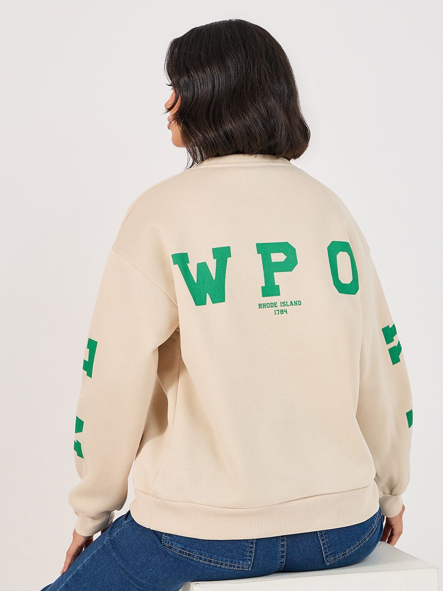 Regular Fit New Port Slogan Print Sweatshirt