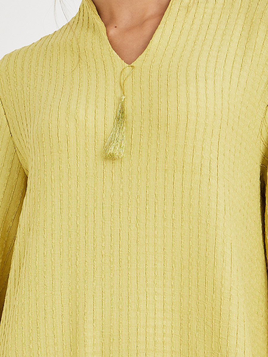 Textured Jalabiya with Tassel Detail