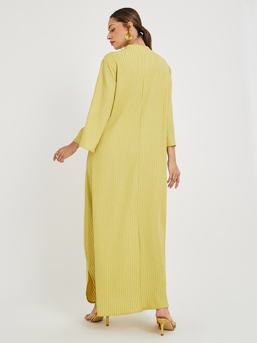 Textured Jalabiya with Tassel Detail