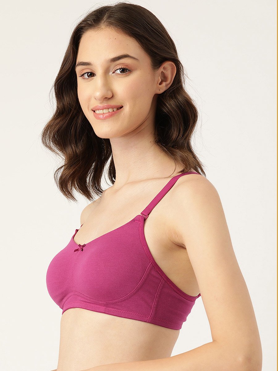 Pack of 2 - Solid Non Wired Cotton T-Shirt Bra