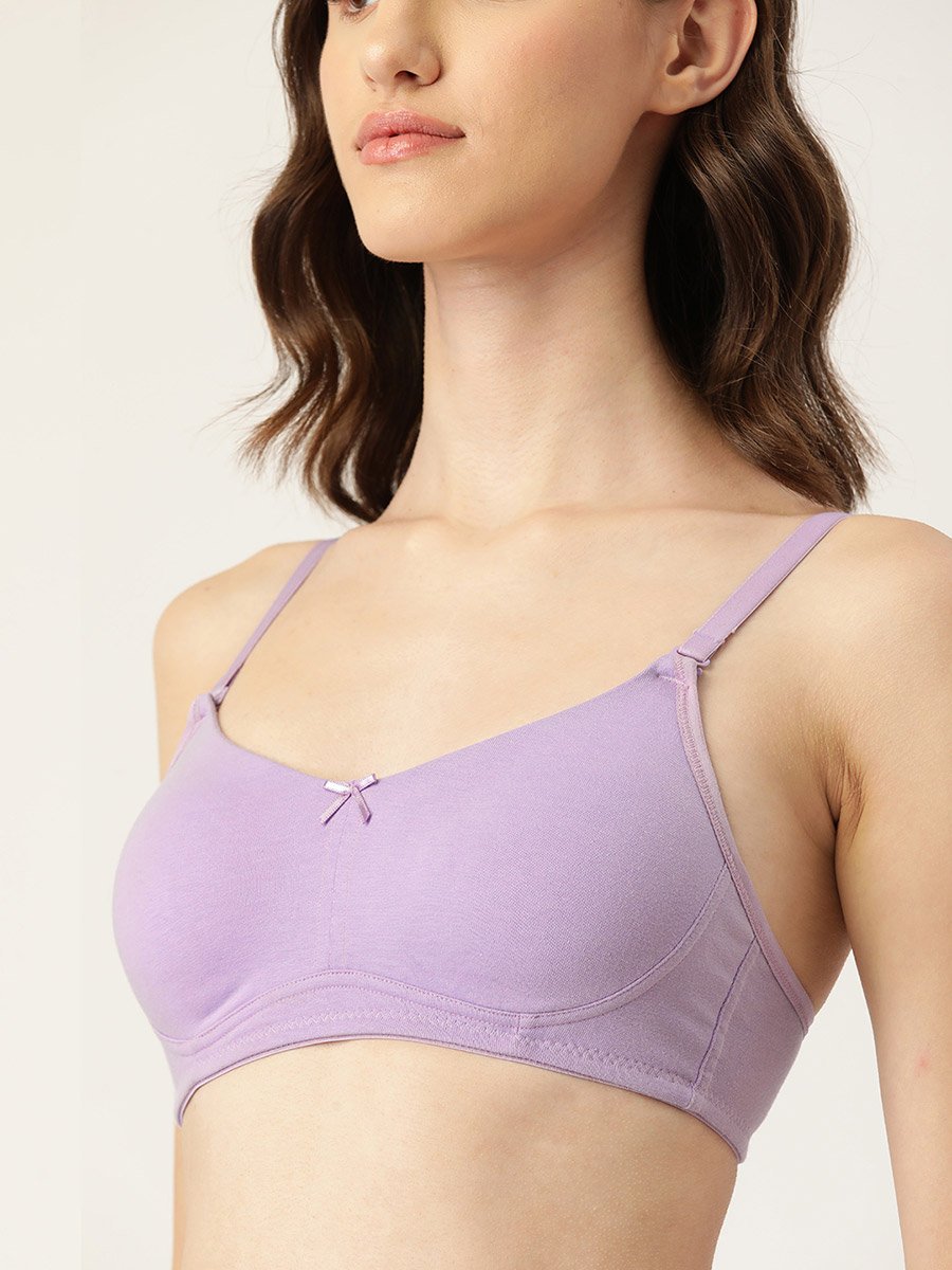 Pack of 2 - Solid Non Wired Cotton T-Shirt Bra