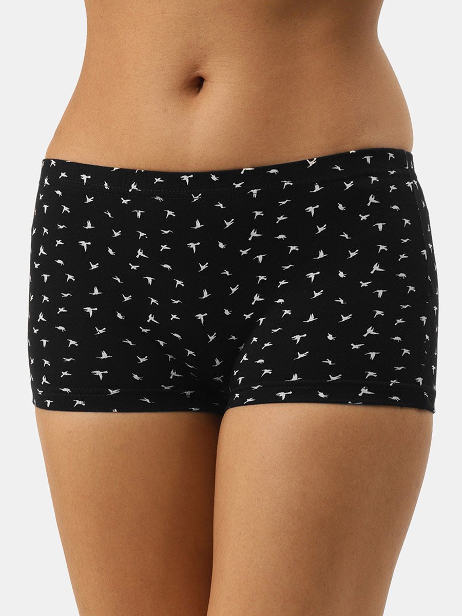 Pack of 3 - Cotton Printed and Plain Boyshorts
