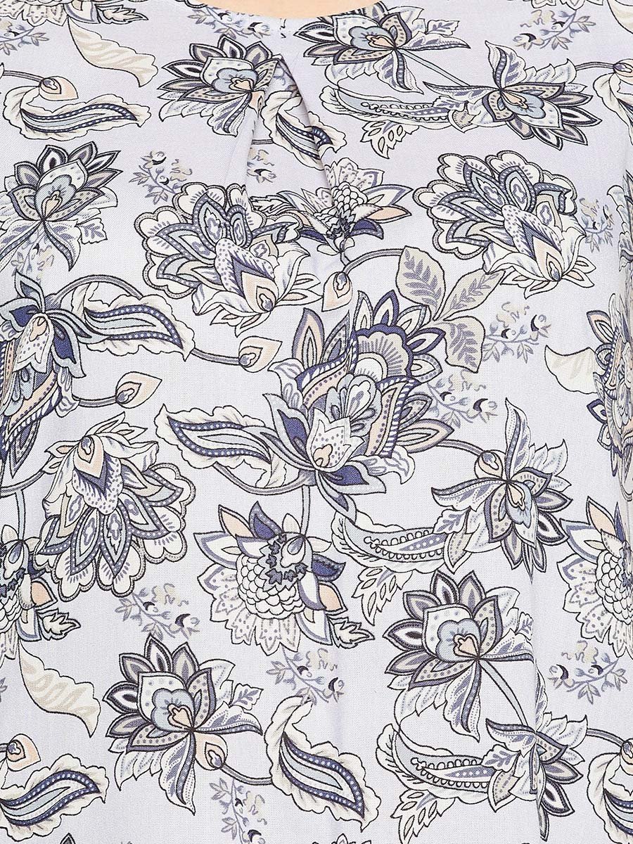 Floral Print Round Neck Nightdress