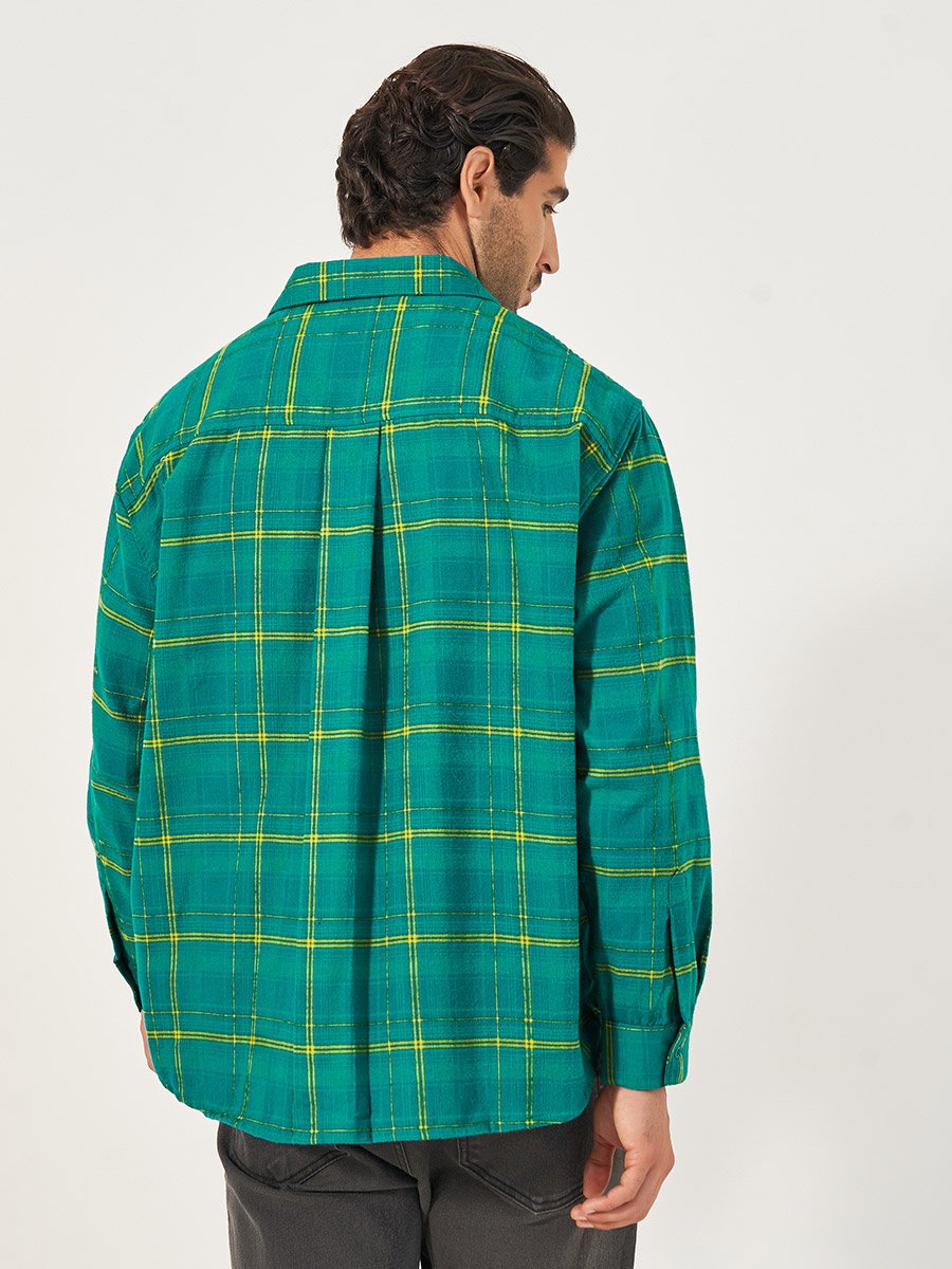 Brushed Flannel Checkered Relaxed Fit Shirt
