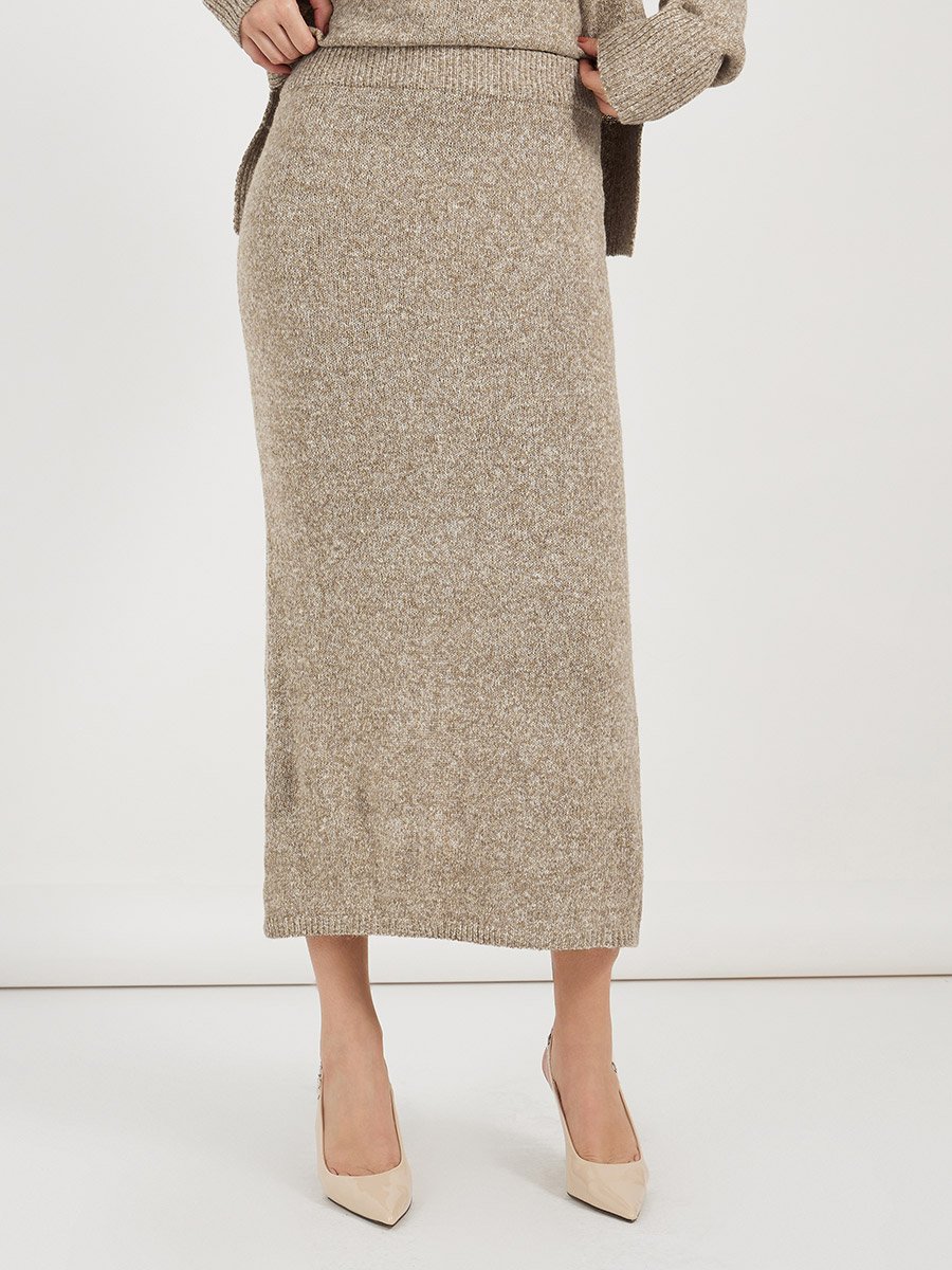 Relaxed Fit Knitted Sweater and Midi Skirt Co-Ords