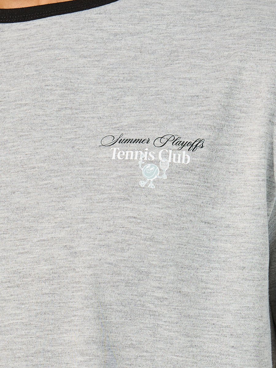 Slogan Print Round Neck T-Shirt and Shorts Pyjama Set