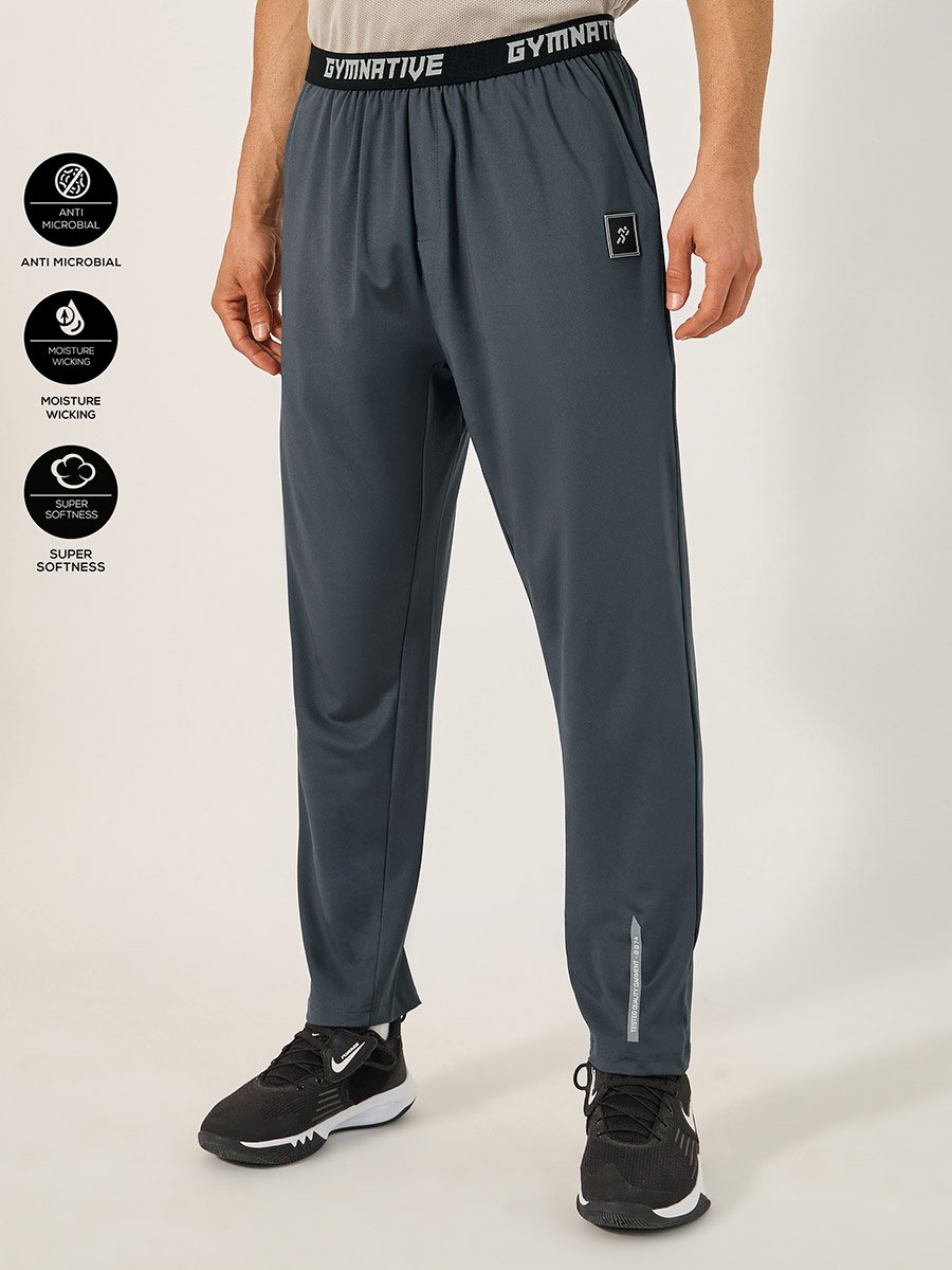 Slim Fit Badge Detail Track Pants with Printed Waistband