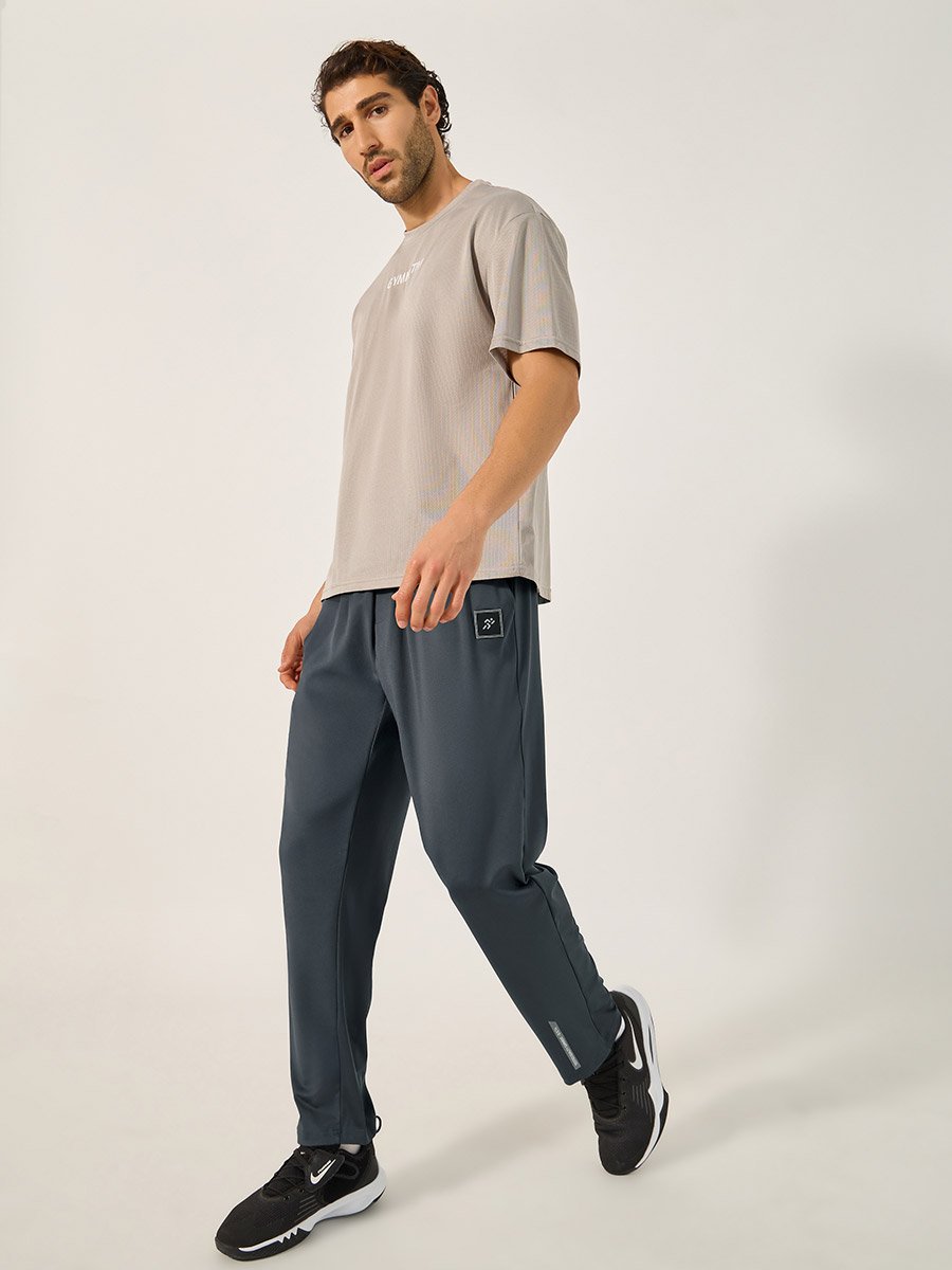 Slim Fit Badge Detail Track Pants with Printed Waistband