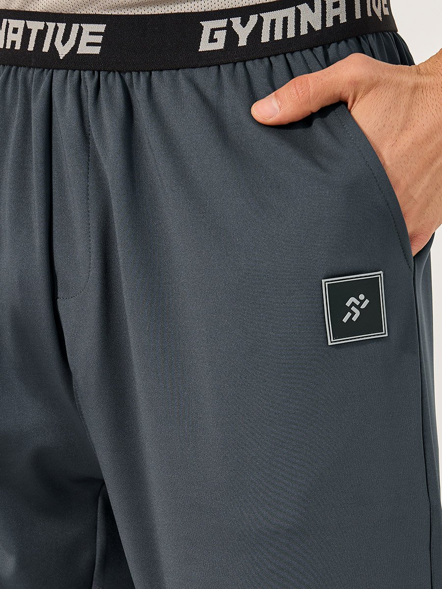 Slim Fit Badge Detail Track Pants with Printed Waistband