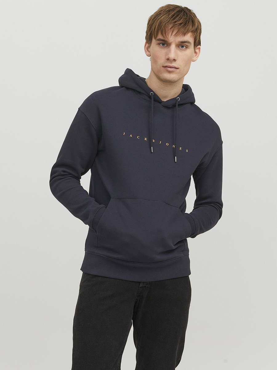Emboss Logo Print Relaxed Fit Hoodie