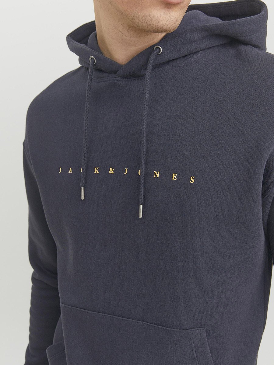 Emboss Logo Print Relaxed Fit Hoodie