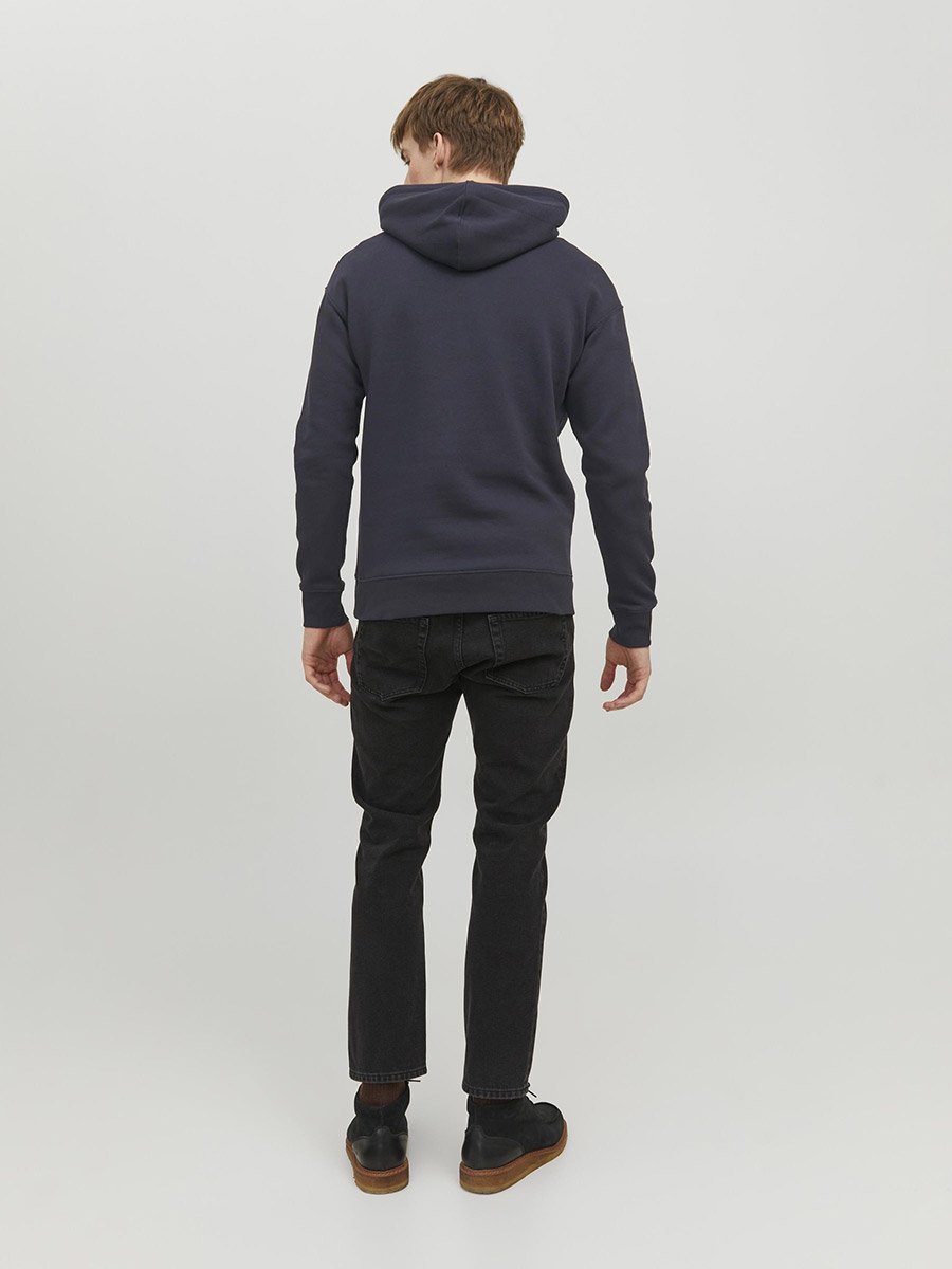 Emboss Logo Print Relaxed Fit Hoodie
