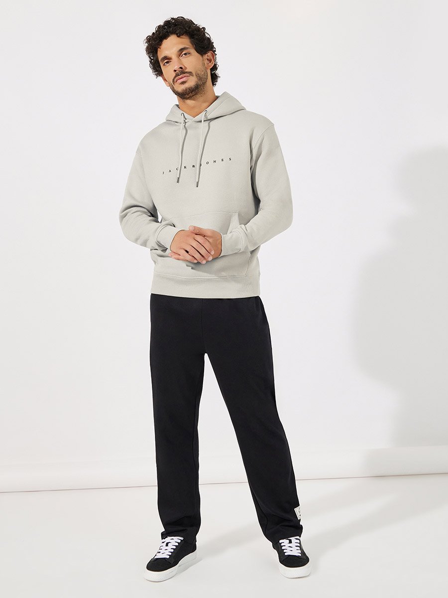 Minimal Logo Print Relaxed Fit Hoodie