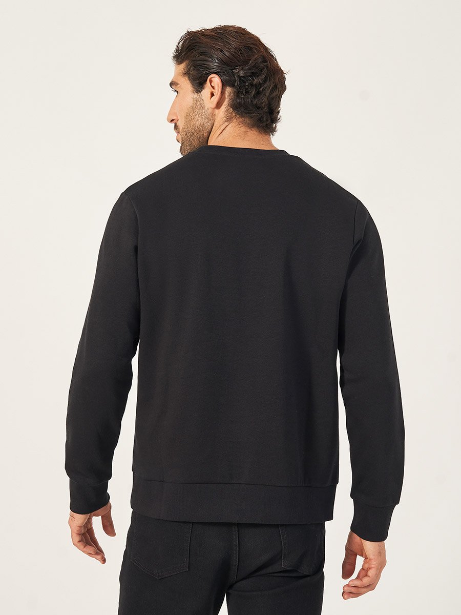 Graphic Print Rib Cuffed Sweatshirt