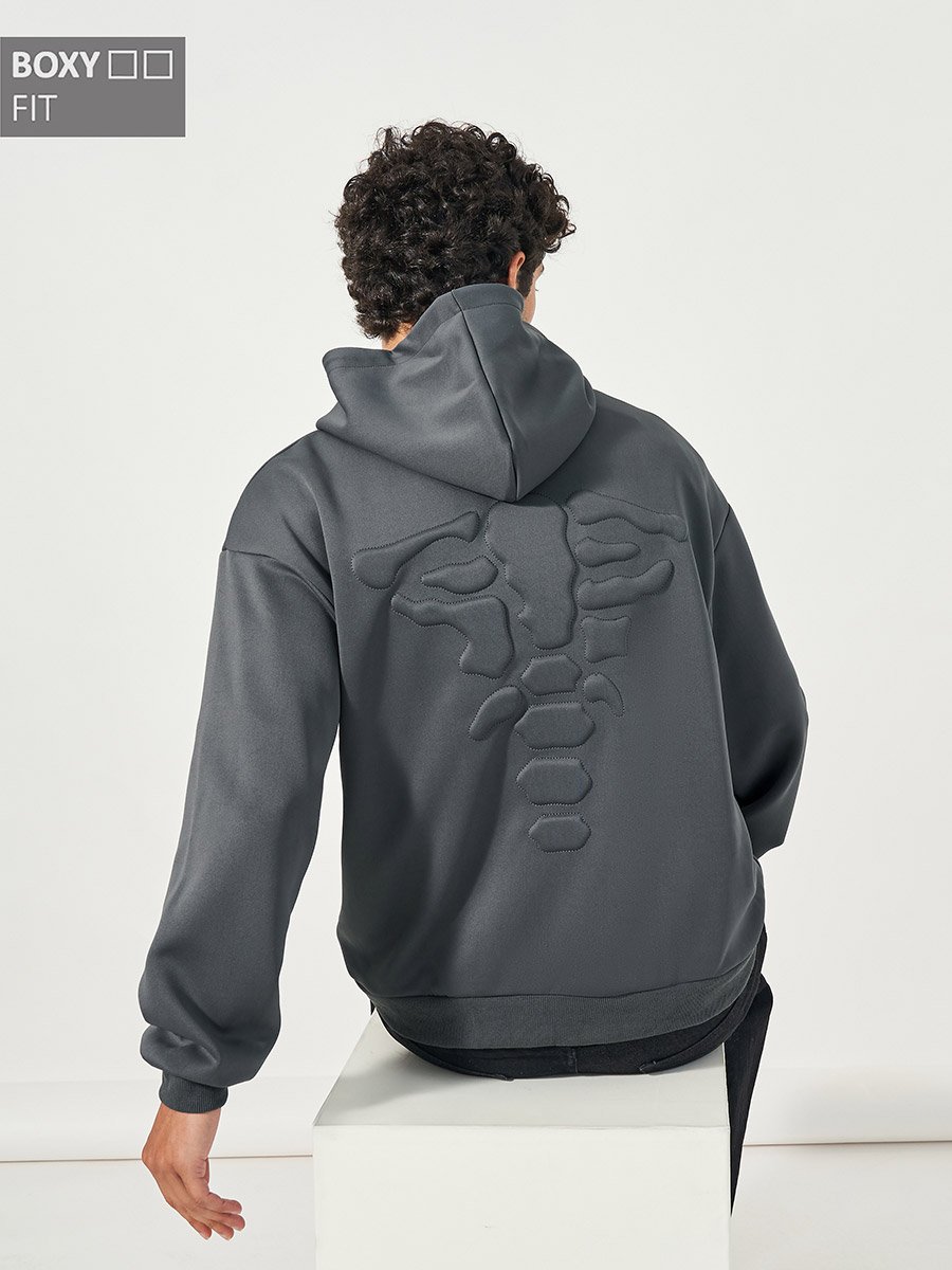 Premium Boxy Scuba Hoodie with Back Embossing