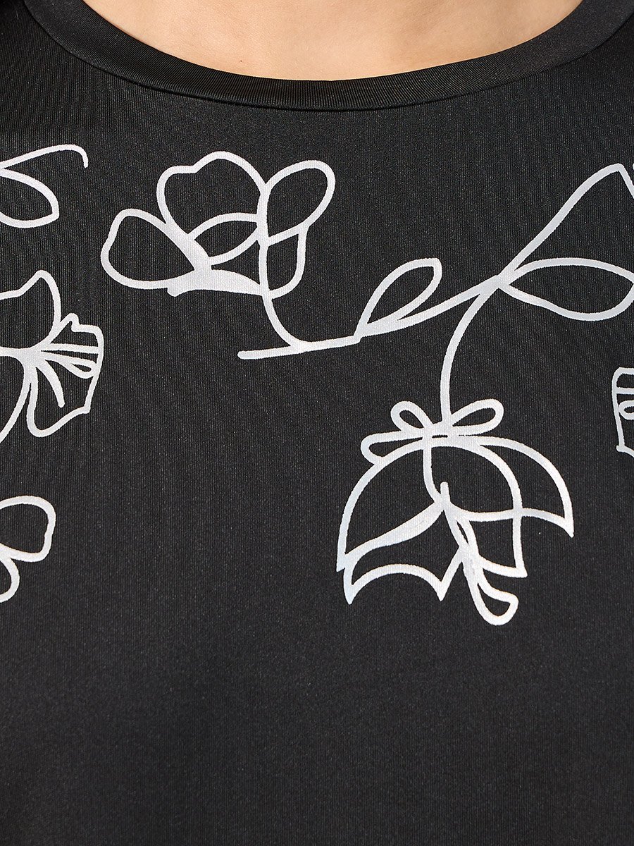 Floral Print High-Low Hem Regular Fit Blouse