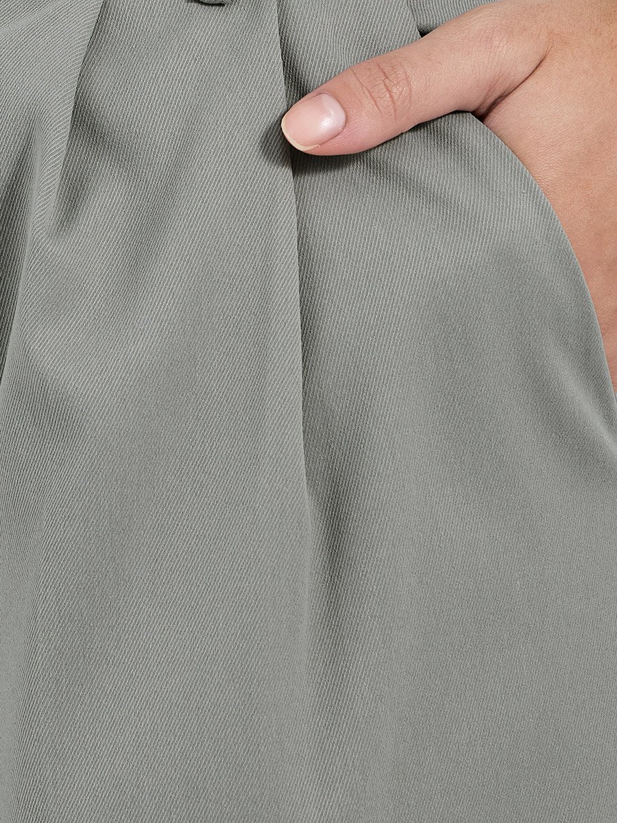 High Rise Pleat Front Detail Wide Leg Pants