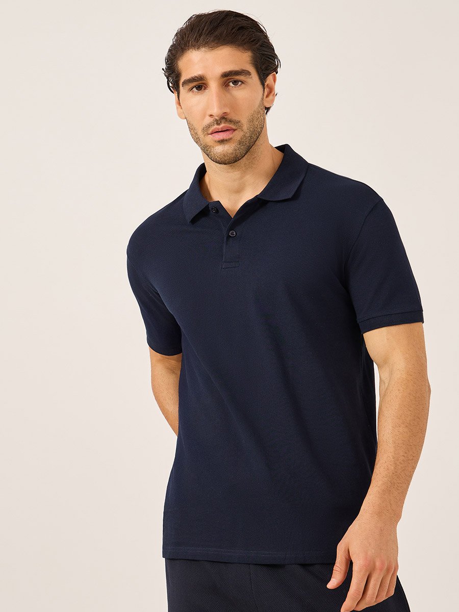 Solid Short Sleeve Pique Relaxed Fit Polo