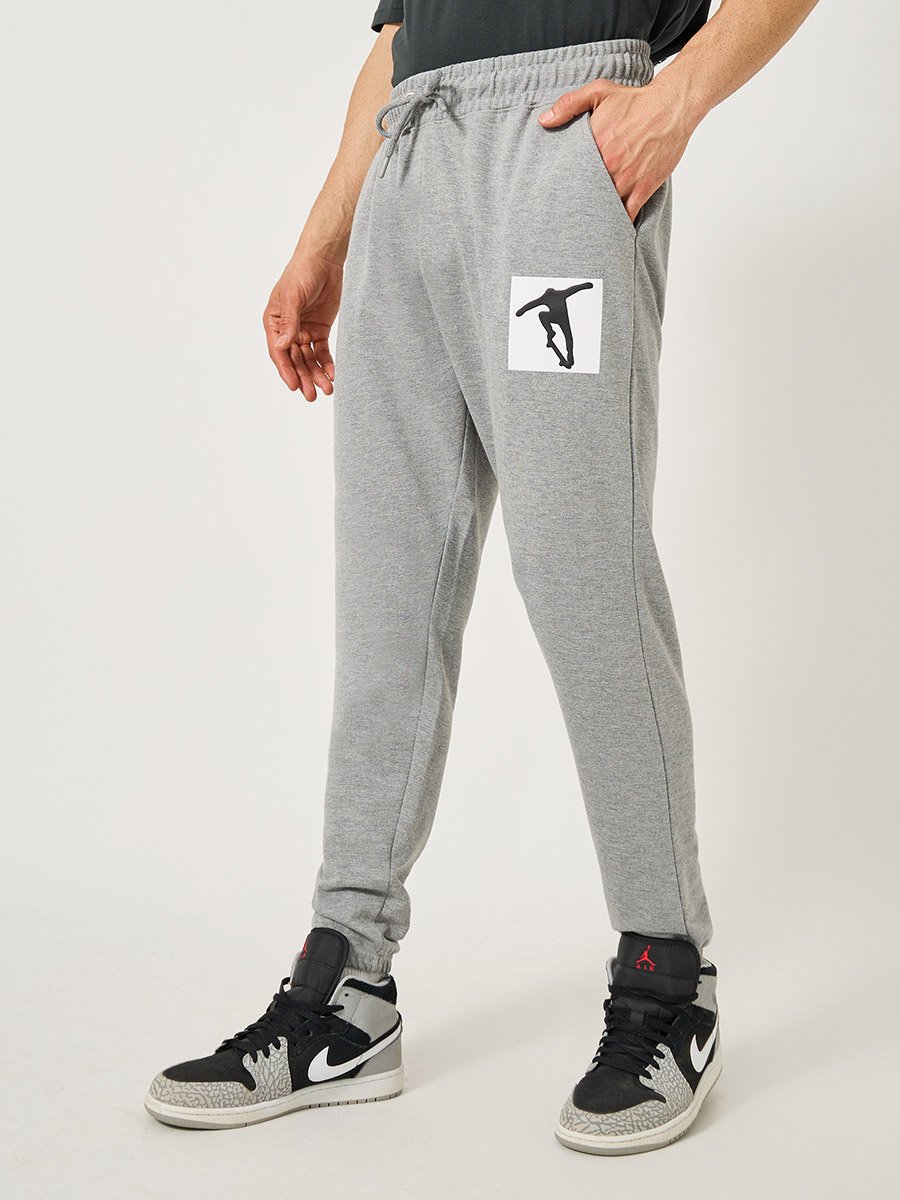 Graphic Print Slim Fit Joggers with Elasticated Hem
