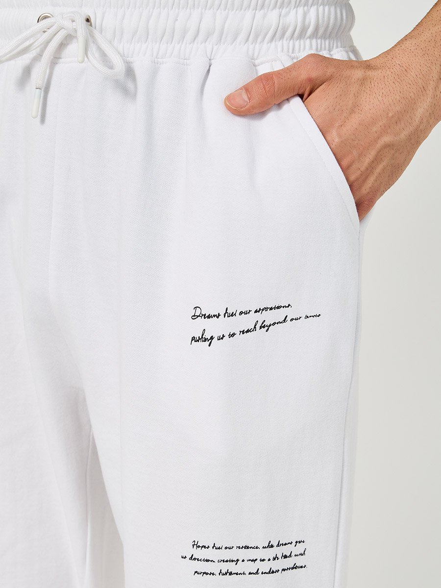 Slogan Print Cotton Rich Fleece Oversized Joggers
