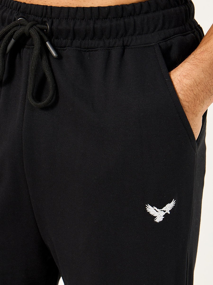Contrast Double Stripes Oversized Joggers with Embroidery Detail