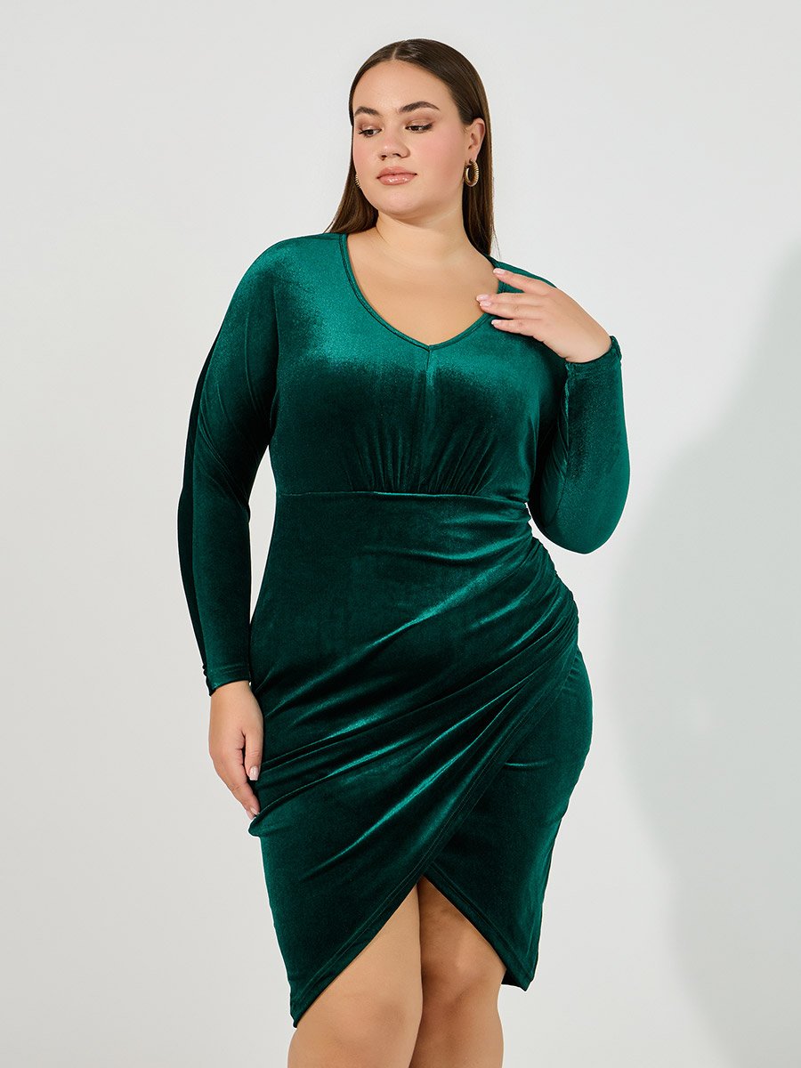 bodycon dress long sleeve knee length Women's Long Sleeve Matte Faux Leather Front Zipper Knee-Length Bodycon  Dress