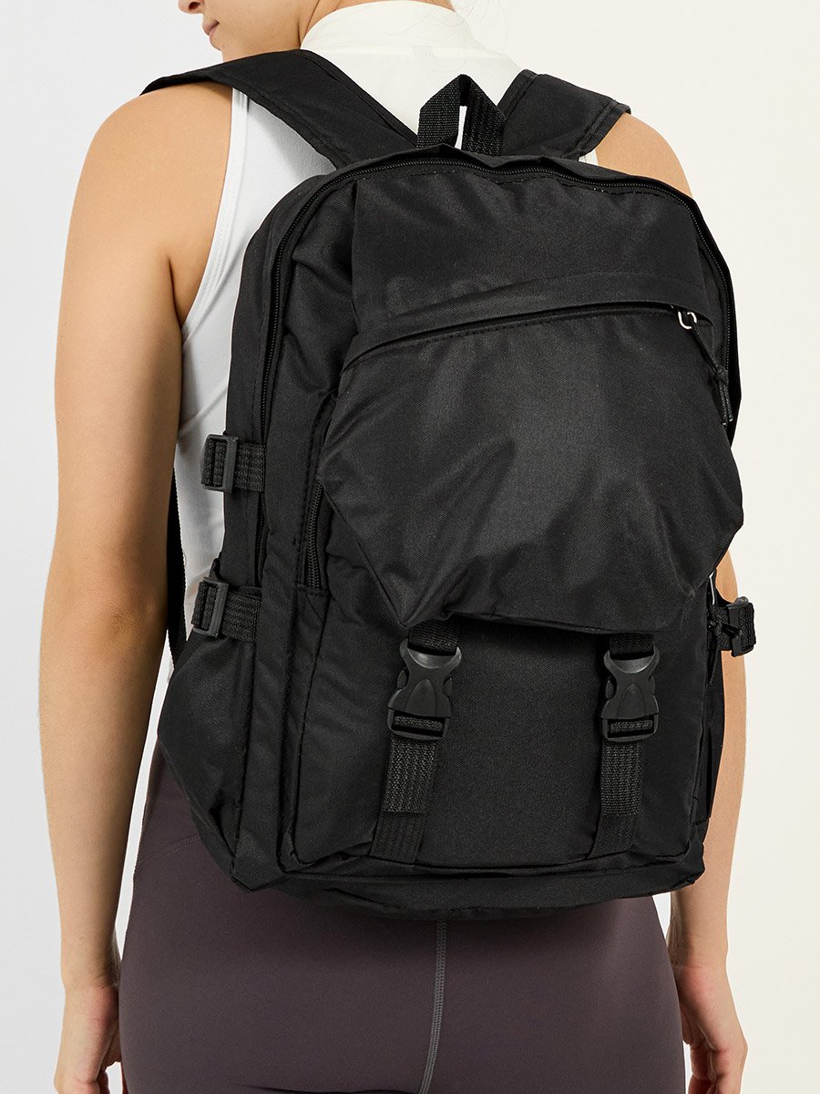 Front Zip Pocket Backpack with Buckle Strap For Men at UAE | Styli