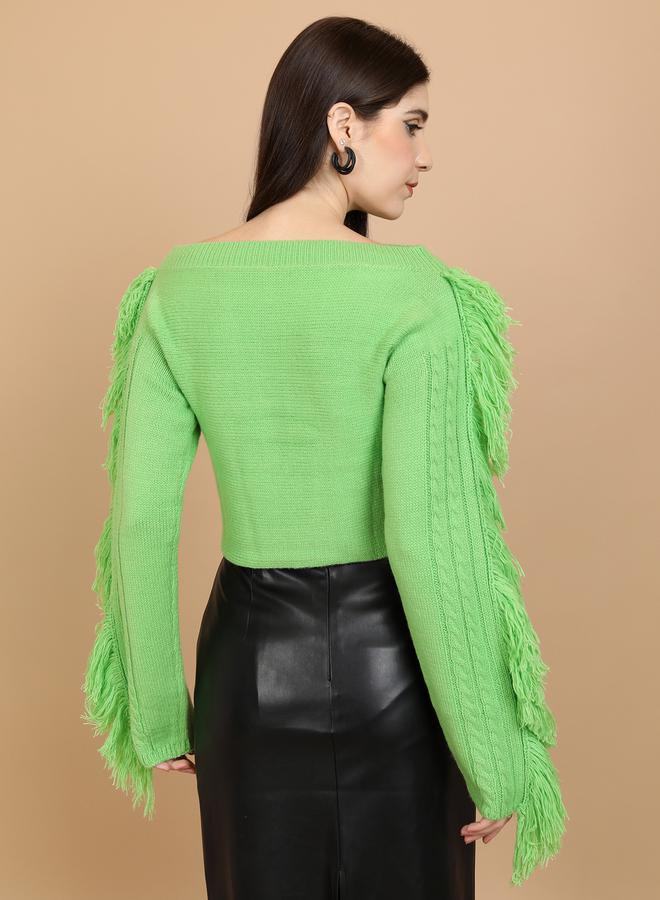 Textured Cable Knit Boat Neck Sweater