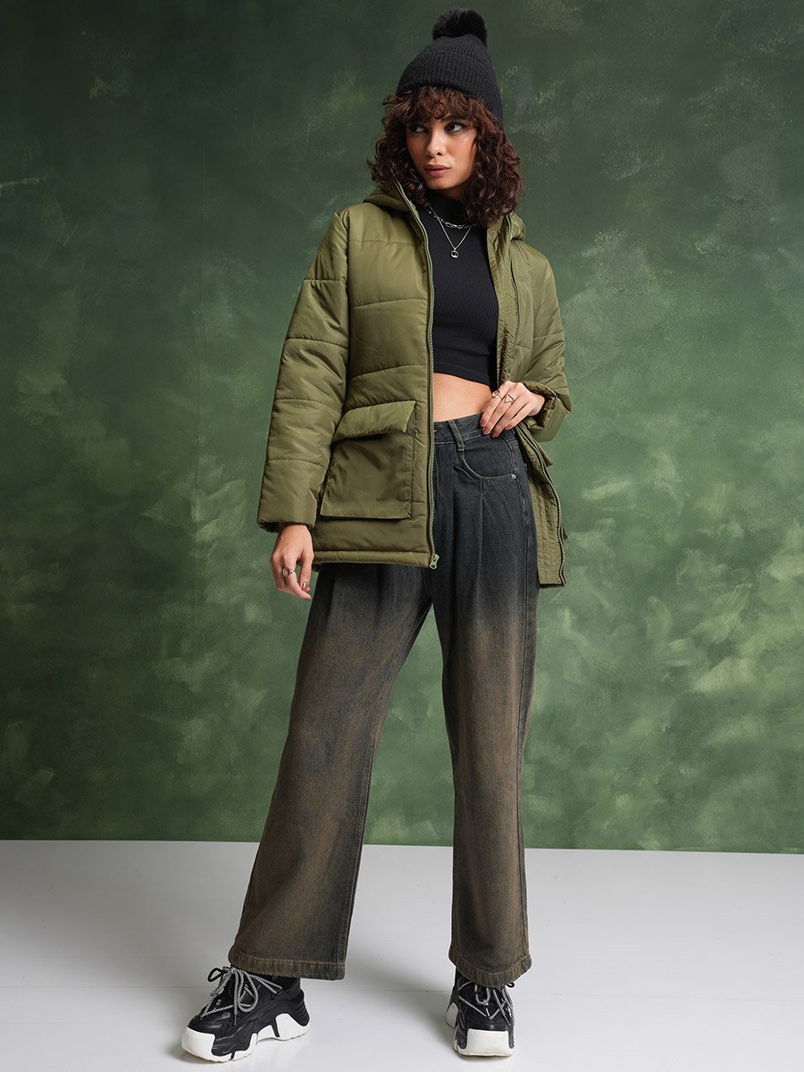 Hooded Longline Padded Jacket