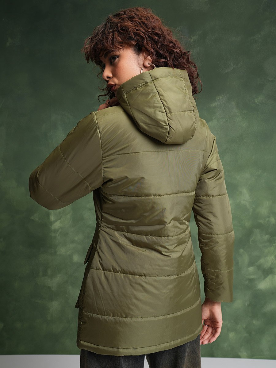 Hooded Longline Padded Jacket