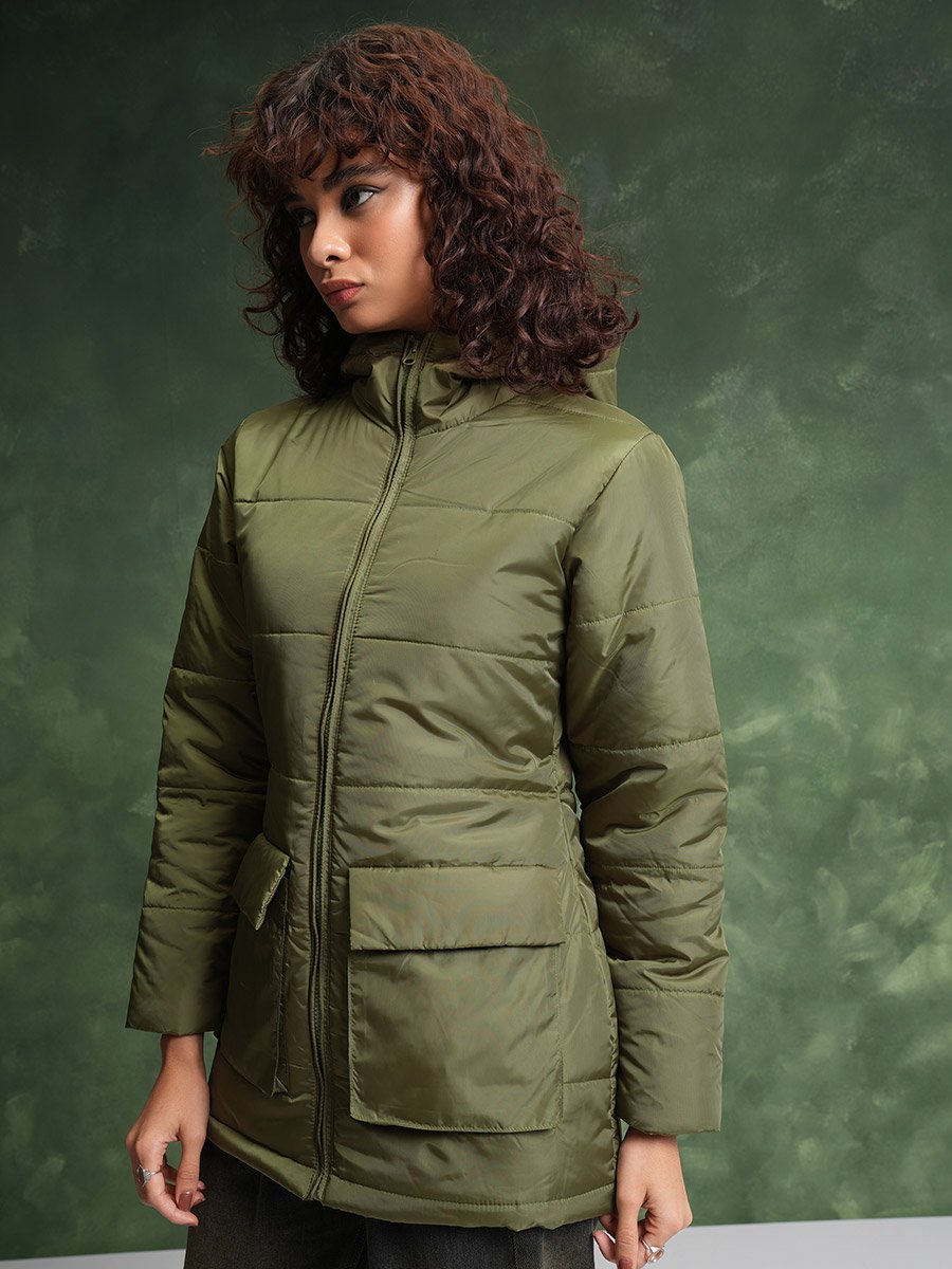Hooded Longline Padded Jacket