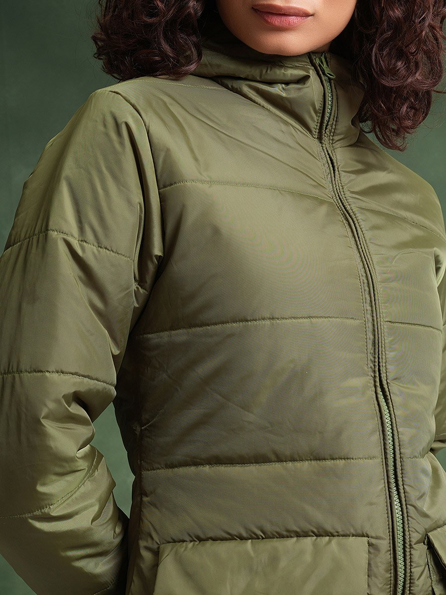 Hooded Longline Padded Jacket