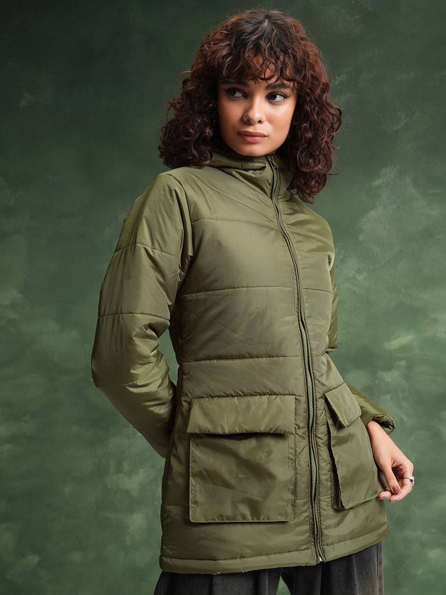 Hooded Longline Padded Jacket
