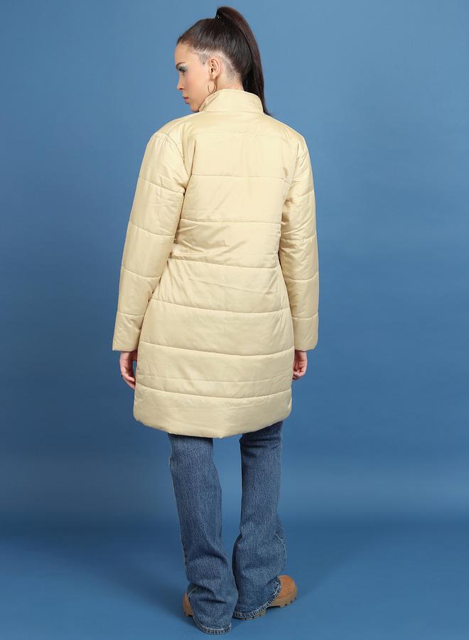 Longline High Neck Padded Jacket