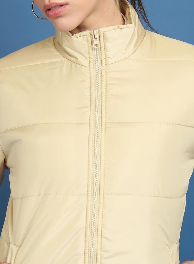 Longline High Neck Padded Jacket