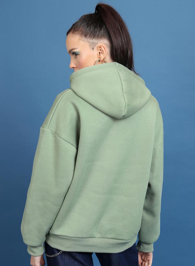 Oversized Wednesday Graphic Print Hoodie