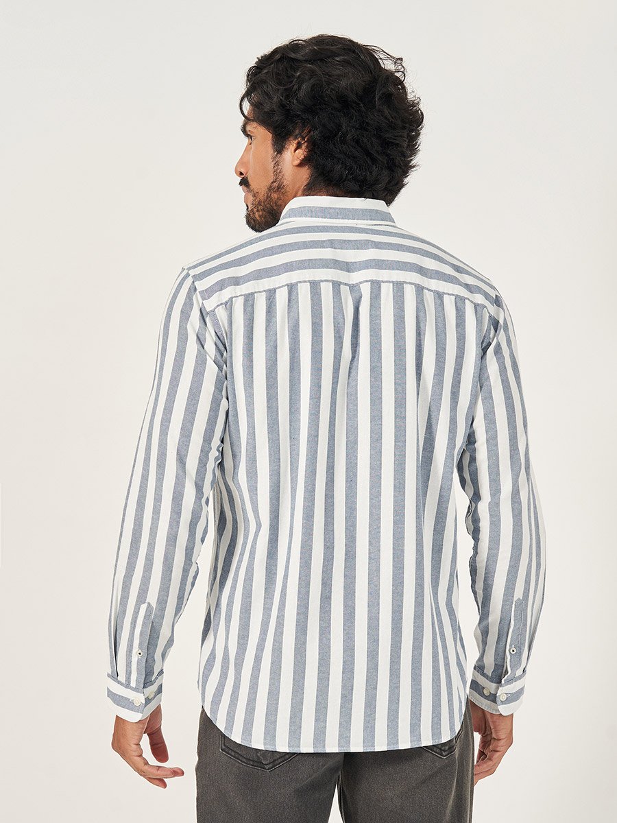 Striped Button-Down Collar Oxford Shirt