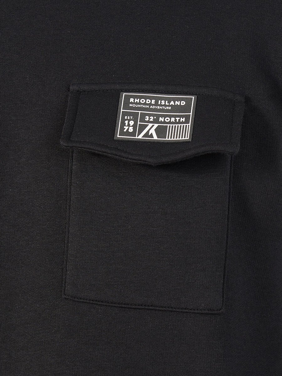 Solid Badge Detail Sweatshirt with Flap Pocket
