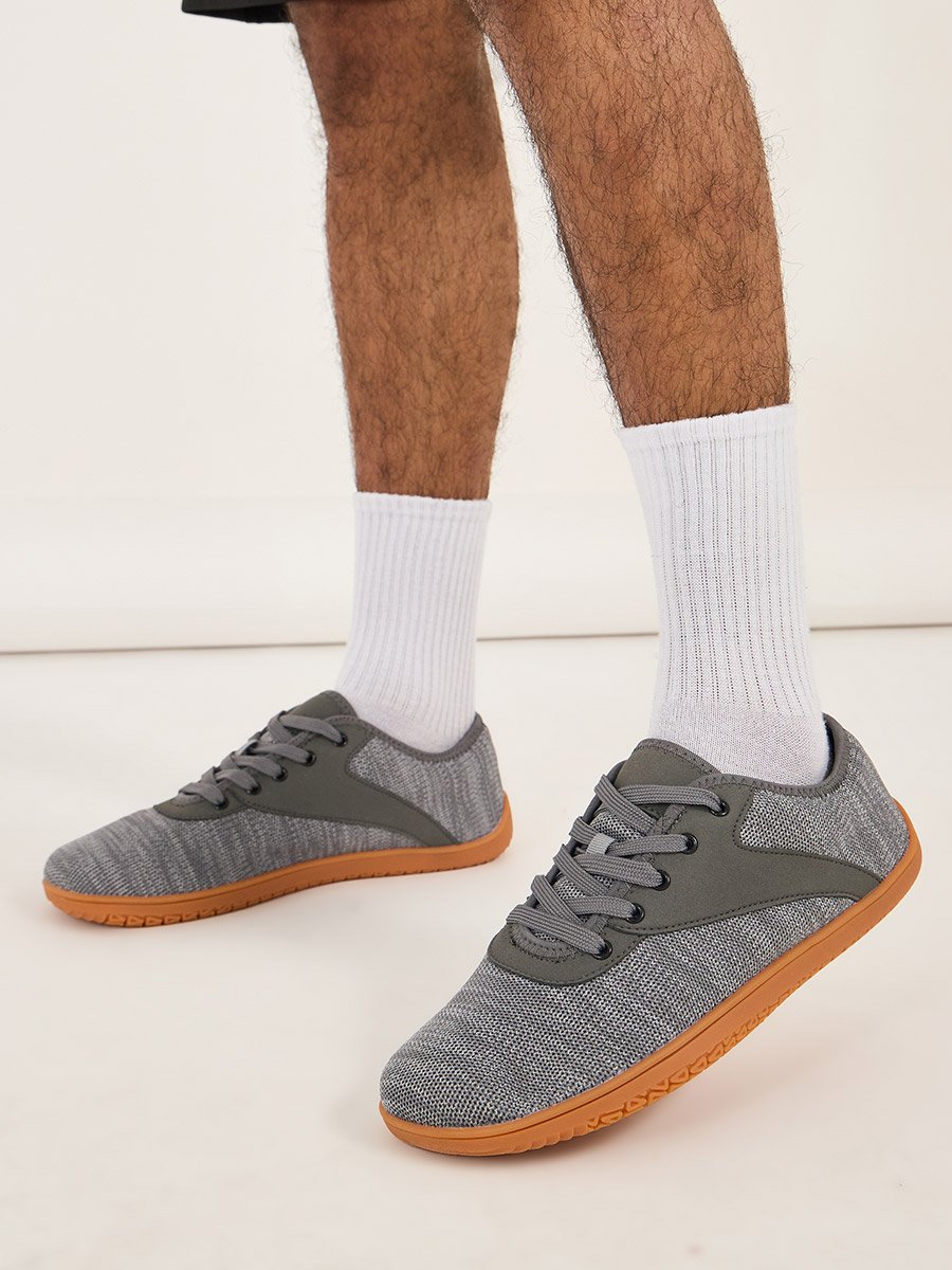 Knitted Lace Up Lightweight Sneakers