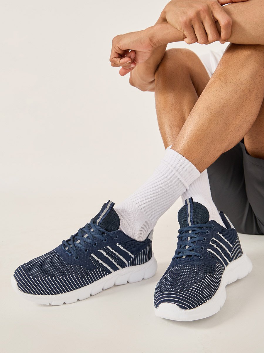 Textured Gripped Sole Lace Up Sneakers