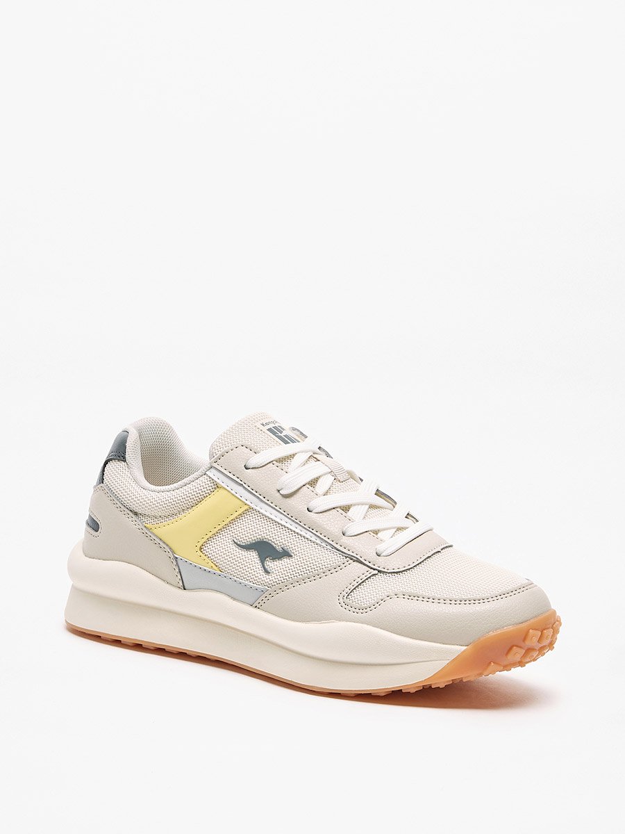Panelled Sports Shoes with Lace-Up Closure