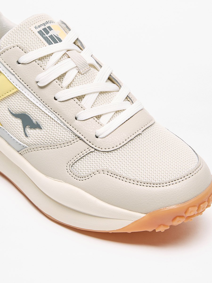 Panelled Sports Shoes with Lace-Up Closure